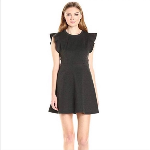 BCBGeneration Black Flutter Sleeve Mini Dress Sz 2 - Picture 5 of 13